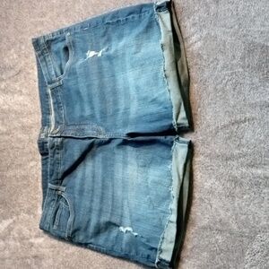 Kut from the Kloth lightly distressed raw hem cuff shorts